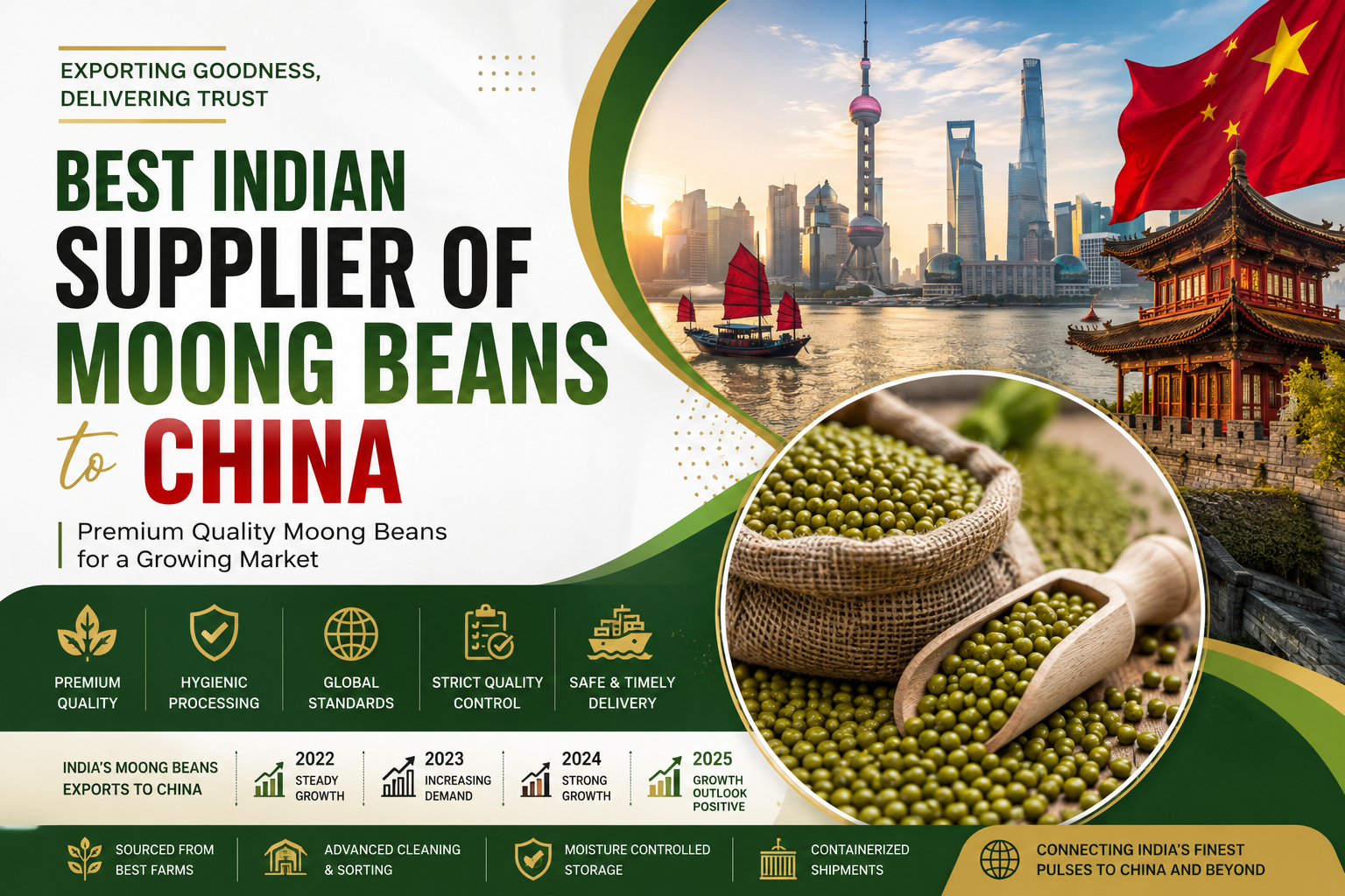 Best Indian Supplier Of Moong Beans to China