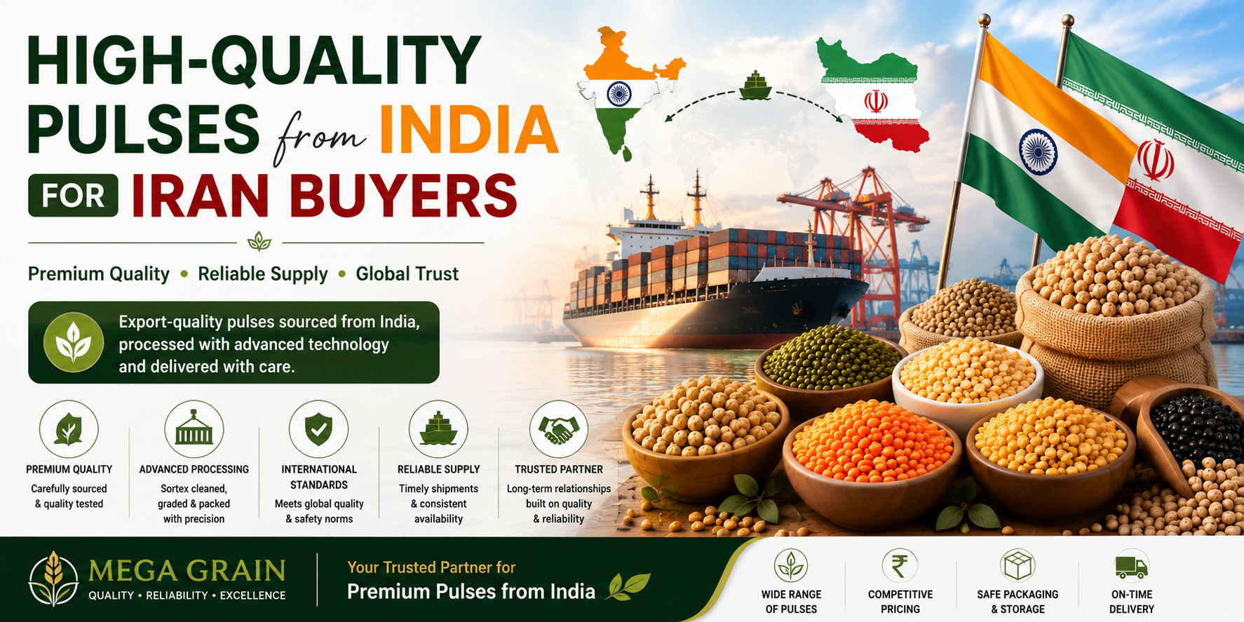 High-Quality Pulses from India for Iran Buyers High-Quality Pulses from India for Iran Buyers