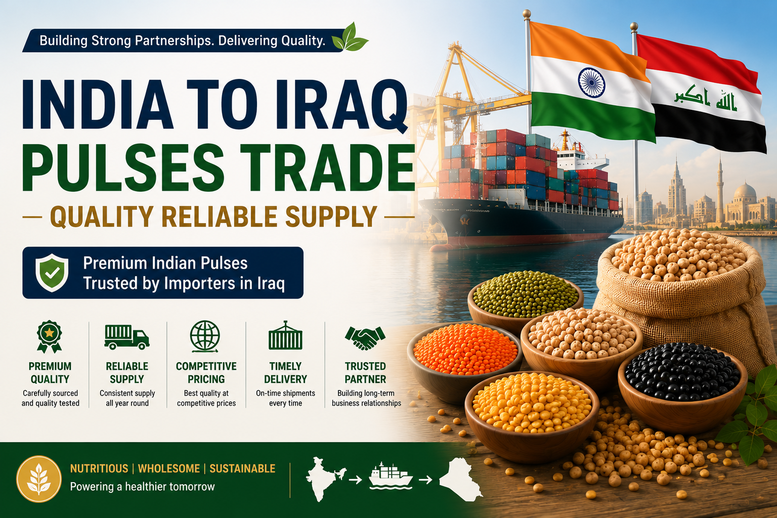 India to Iraq Pulses Trade Quality Reliable Supply