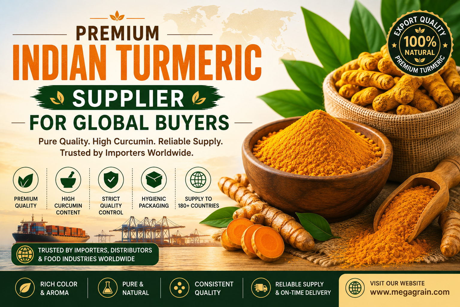 Premium Indian Turmeric Supplier for Global Buyers