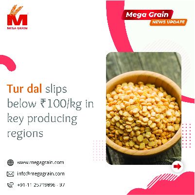 Tur dal slips below ₹100/kg in key producing regions