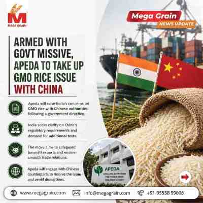 India Reaffirms Non-GMO Status, APEDA to Address Rice Trade Concerns with China